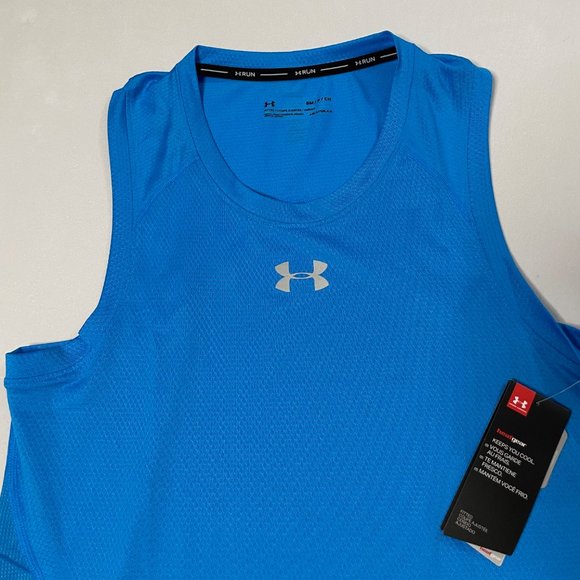 Under Armour Run HeatGear Running Tank Blue Small - Picture 2 of 7
